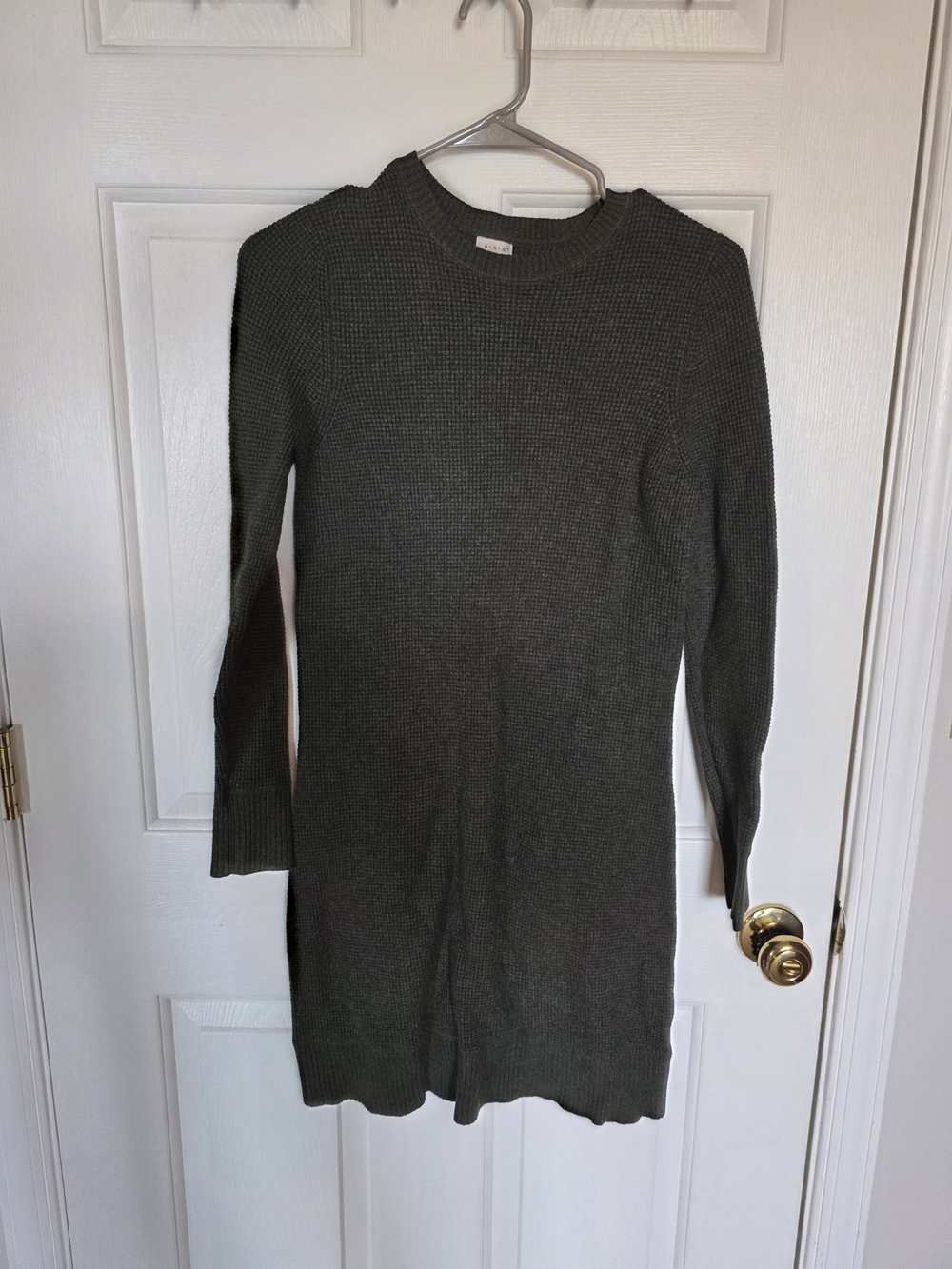 a new day Olive Ribbed Long Sleeve Knit Dress